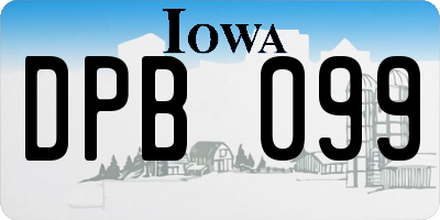 IA license plate DPB099