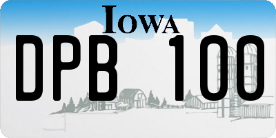 IA license plate DPB100
