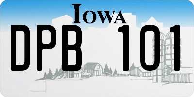 IA license plate DPB101