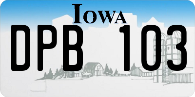 IA license plate DPB103