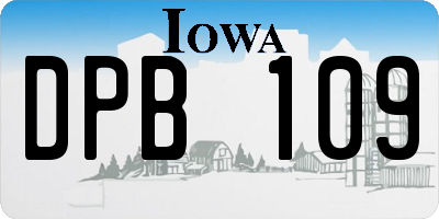 IA license plate DPB109