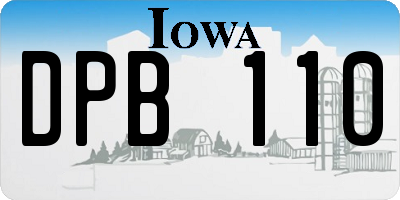 IA license plate DPB110