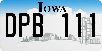 IA license plate DPB111