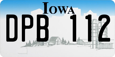 IA license plate DPB112