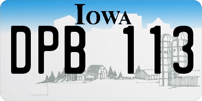 IA license plate DPB113