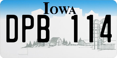 IA license plate DPB114