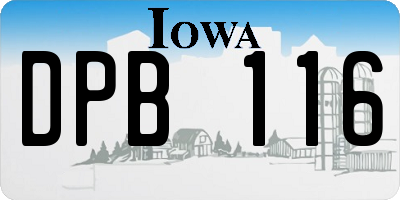 IA license plate DPB116