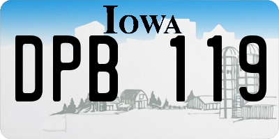 IA license plate DPB119