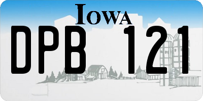 IA license plate DPB121