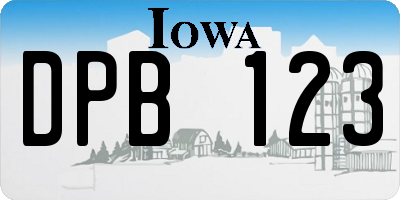 IA license plate DPB123
