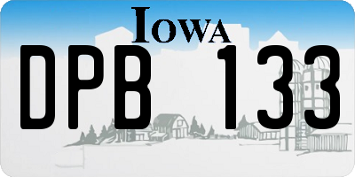 IA license plate DPB133