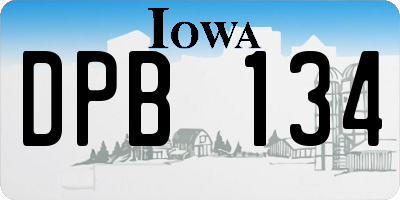 IA license plate DPB134