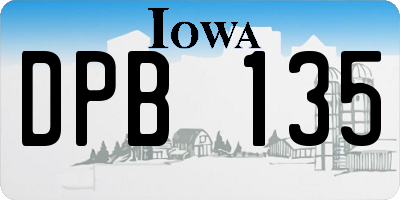 IA license plate DPB135
