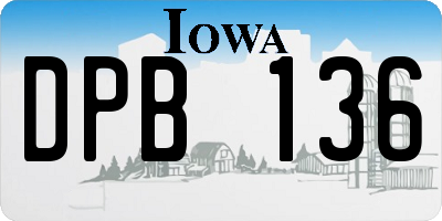 IA license plate DPB136