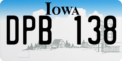 IA license plate DPB138