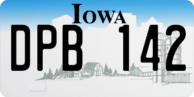 IA license plate DPB142