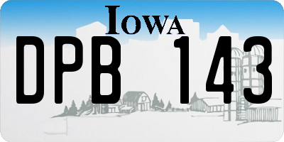 IA license plate DPB143
