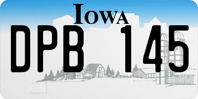 IA license plate DPB145