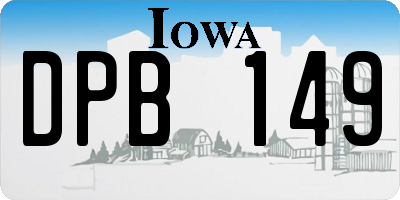 IA license plate DPB149