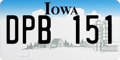 IA license plate DPB151
