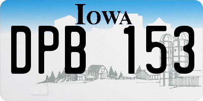 IA license plate DPB153