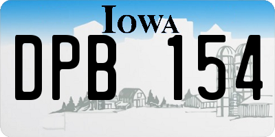 IA license plate DPB154