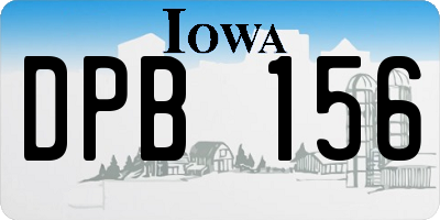 IA license plate DPB156