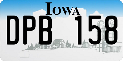 IA license plate DPB158