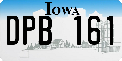 IA license plate DPB161