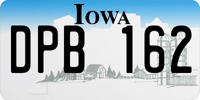 IA license plate DPB162