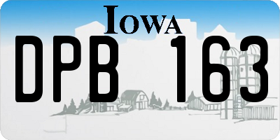 IA license plate DPB163