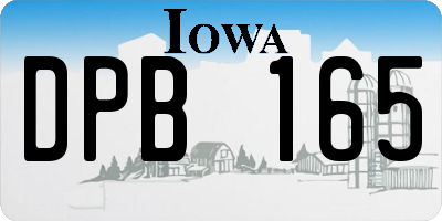 IA license plate DPB165