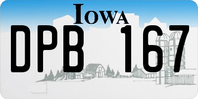 IA license plate DPB167