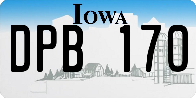 IA license plate DPB170
