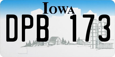 IA license plate DPB173