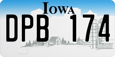 IA license plate DPB174