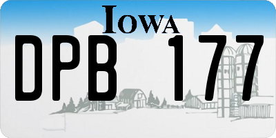 IA license plate DPB177