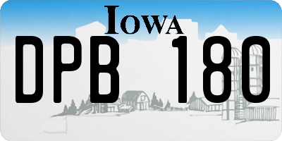 IA license plate DPB180