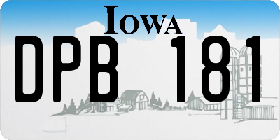 IA license plate DPB181