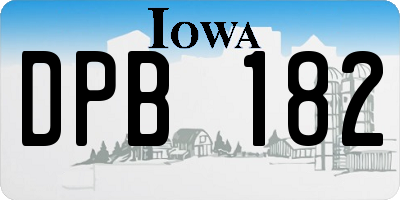 IA license plate DPB182