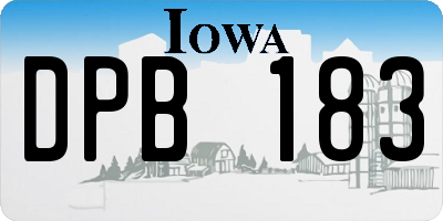 IA license plate DPB183