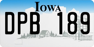 IA license plate DPB189