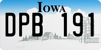 IA license plate DPB191