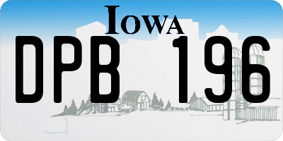 IA license plate DPB196