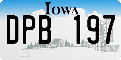 IA license plate DPB197