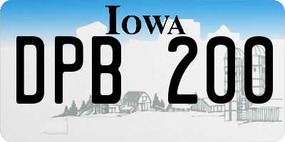 IA license plate DPB200