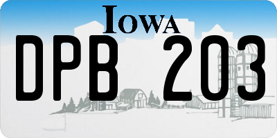 IA license plate DPB203