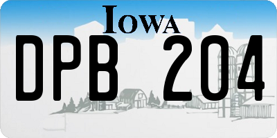 IA license plate DPB204