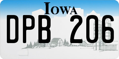 IA license plate DPB206