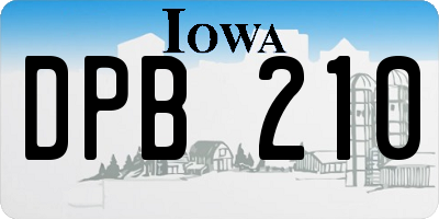IA license plate DPB210